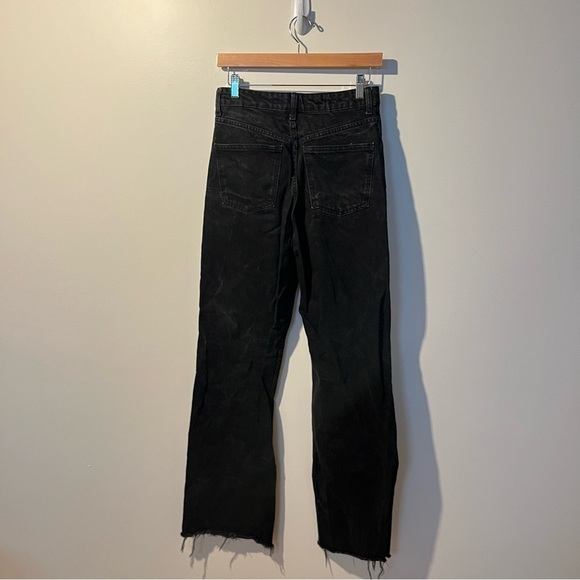 Zara High Rise Distressed Wide Leg Jeans in Black | size 6 - Picture 7 of 7